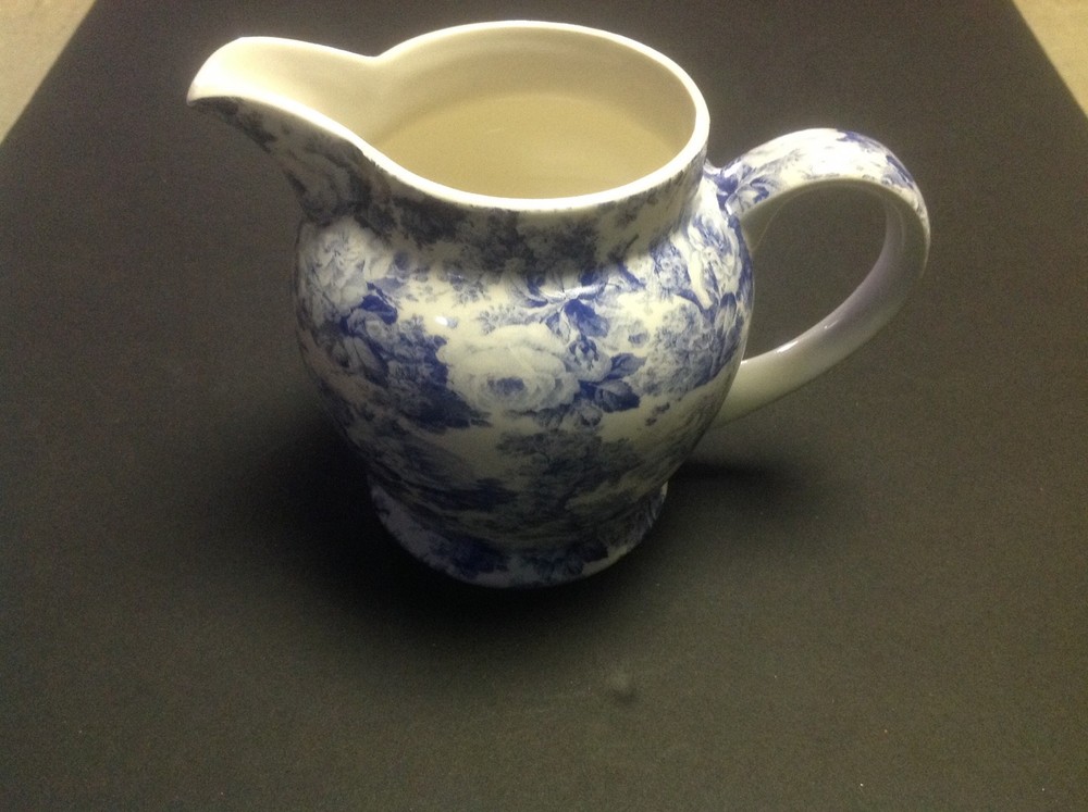 Arthur Wood Blue And White Rose Pattern Pitcher