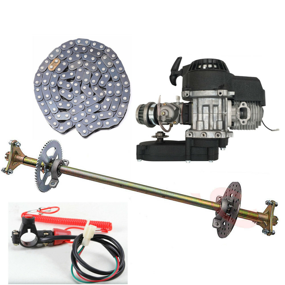29" Go Kart Rear Axle Kit + 50cc 49cc 2 Stroke Engine Motor Pull Start EBIKE ATV