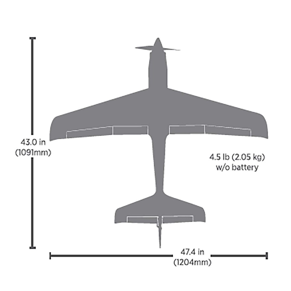 E-flite EFL120050 V1200 1.2m BNF Basic Airplane w/ AS3X+ & SAFE Select