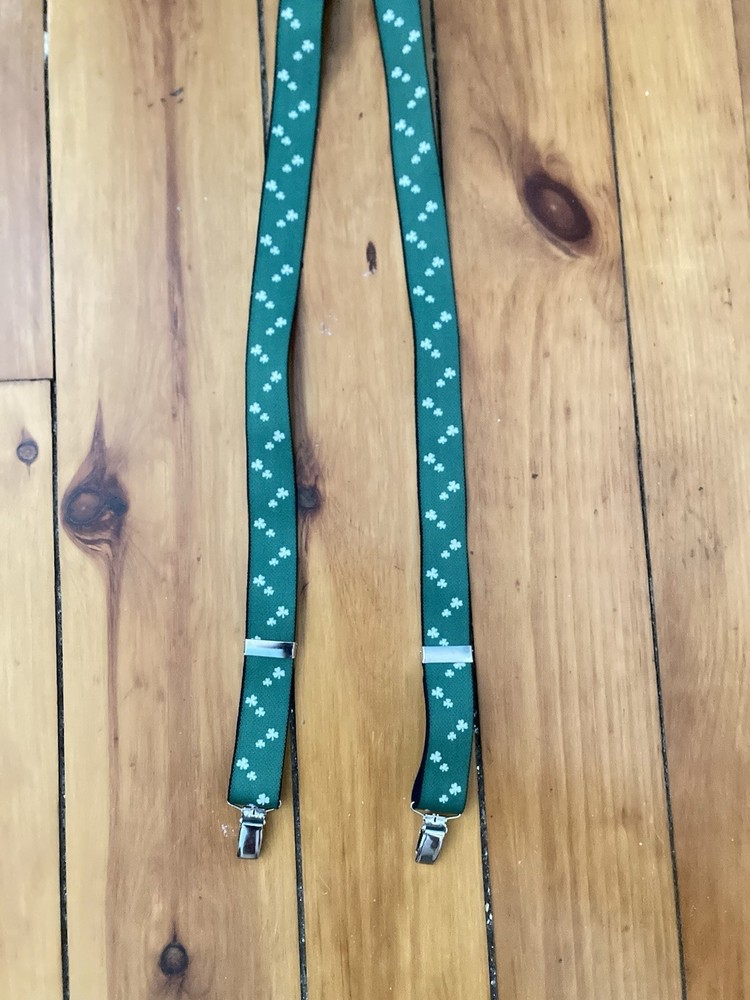 st patricks day 4 Leaf Clover Shamrock Suspenders