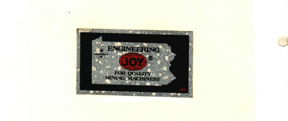 GLITTER ENGINEERING PA. JOY BUT GLITTER HAS WHITE DOTS COAL MINING STICKER #1320
