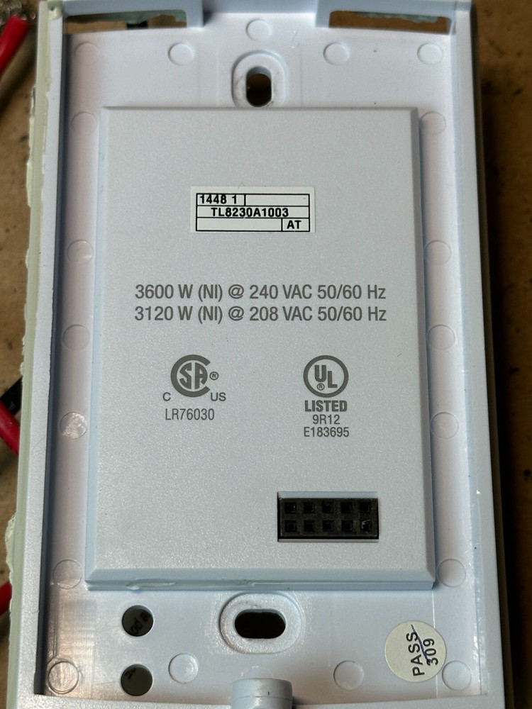 Honeywell Line Voltage (baseboard) 7 Day Programmable Thermostat Backplate!!!
