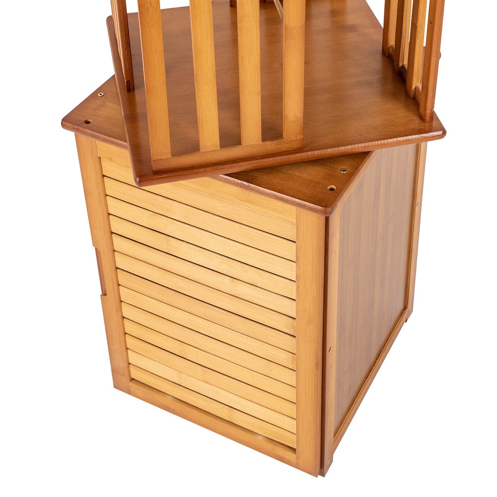 6-Tier Bamboo Rotating Bookshelf - Space-Saving Home Storage Solution