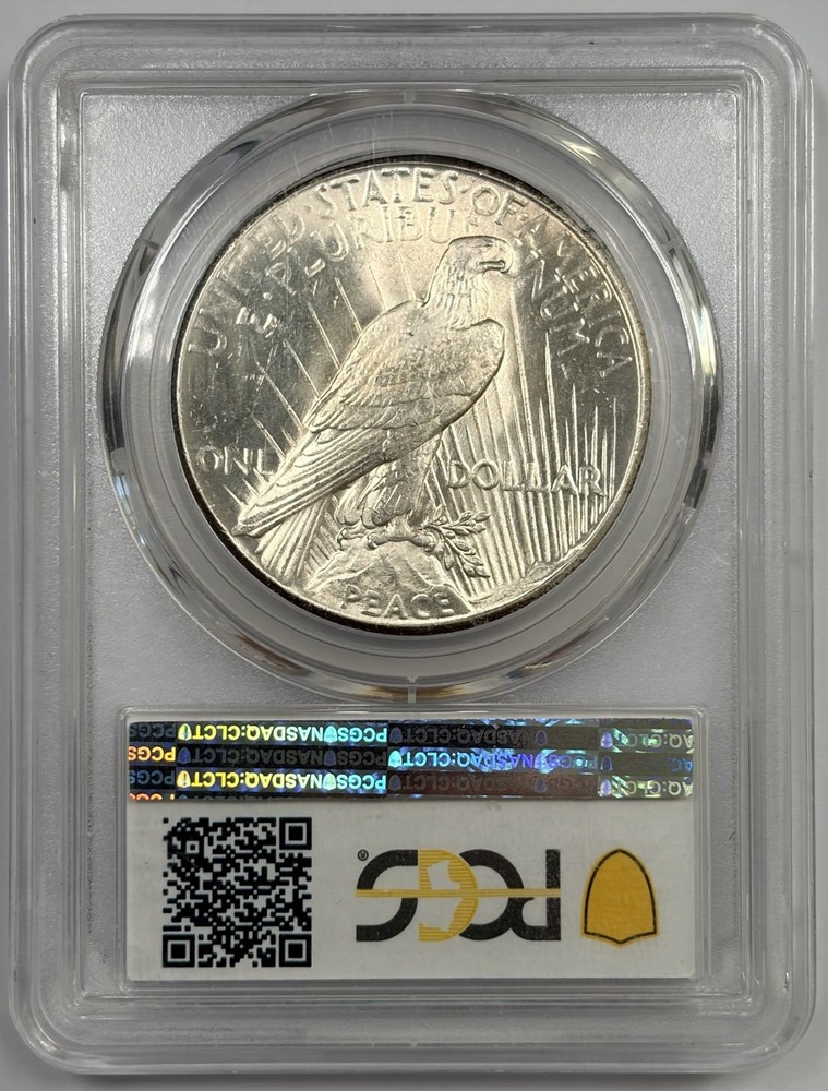 1926 $1 MS63 - Peace Silver Dollar PCGS - Rainbow Toner