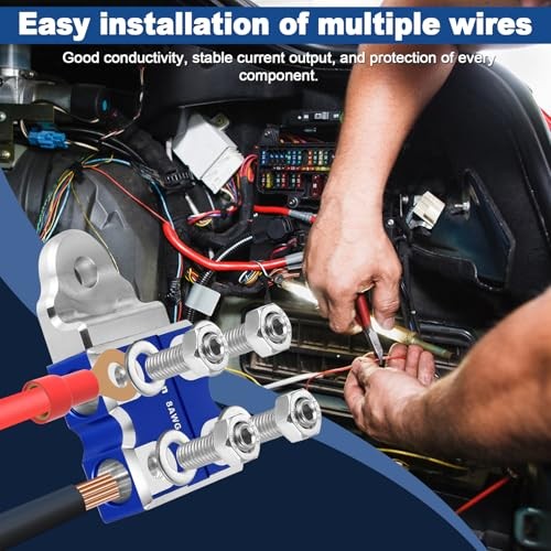 8-Way Battery Terminal Connectors with Bolt Down Ends or Threaded Studs, 8w