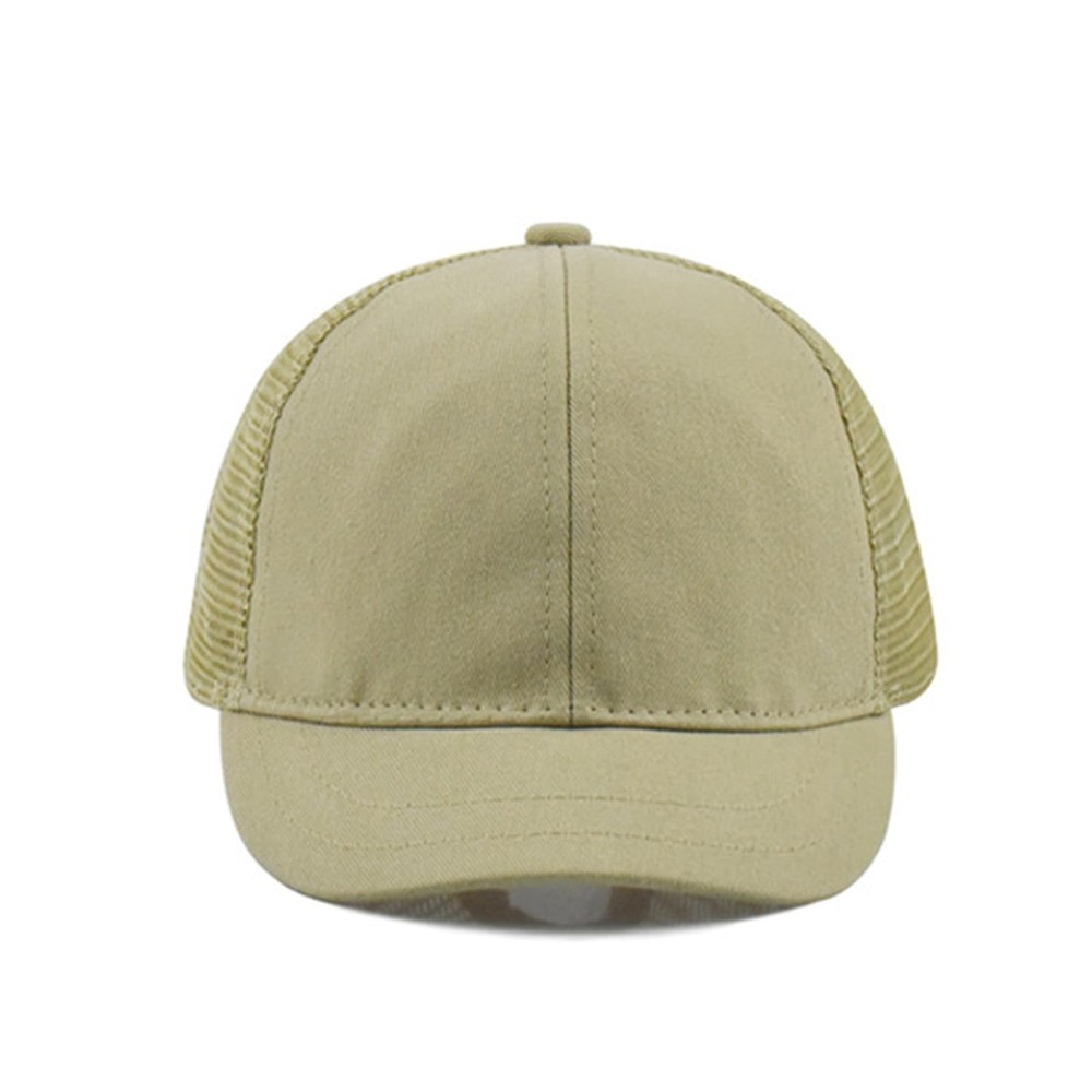 Short Brim Mesh-Back Baseball Cap Adjustable Washed Breathable Cotton Unconst...