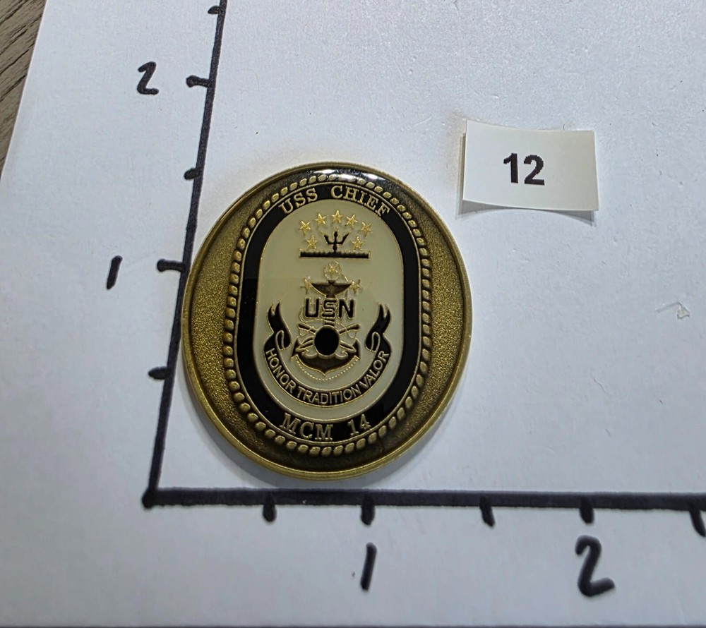 USS CHIEF MCM 14 CHIEF'S MESS CHALLENGE COIN