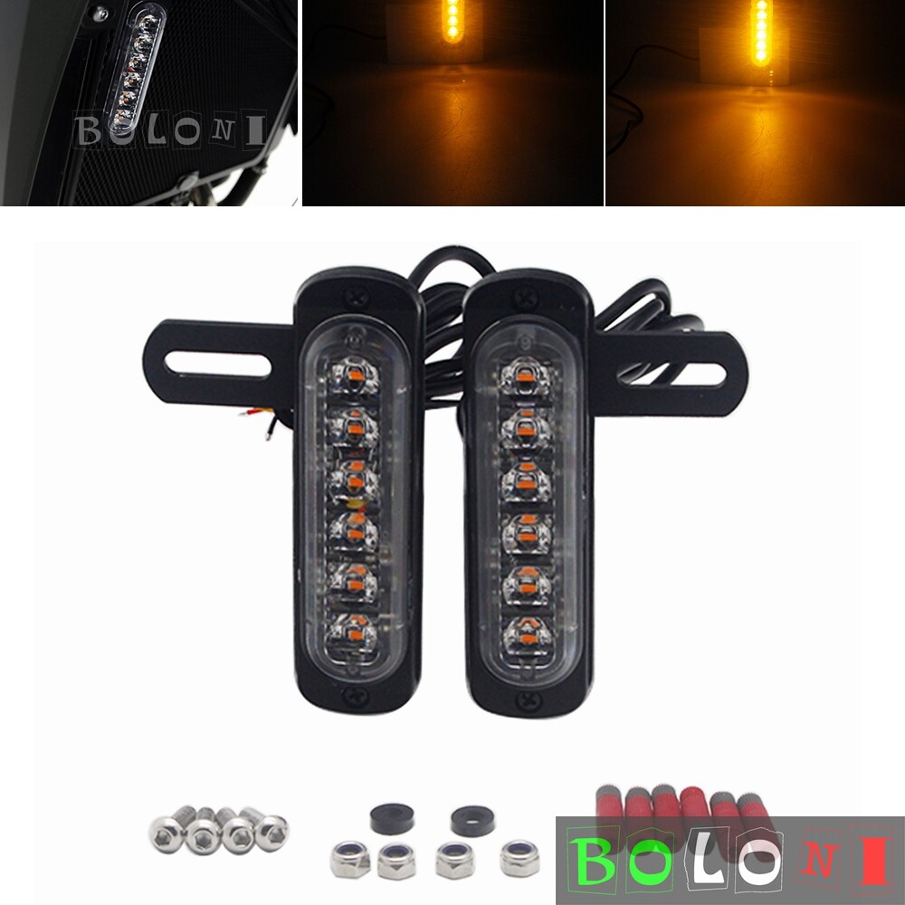 Motorcycle B6 License Plate Auxiliary LED Taillight Flash Turn Light For Harley