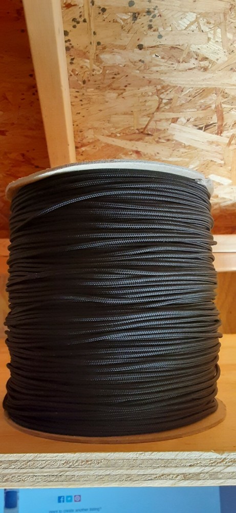 1/8 " x 470 ft. Smooth Braid Polyester Rope Spool.Black . 2 Lengths
