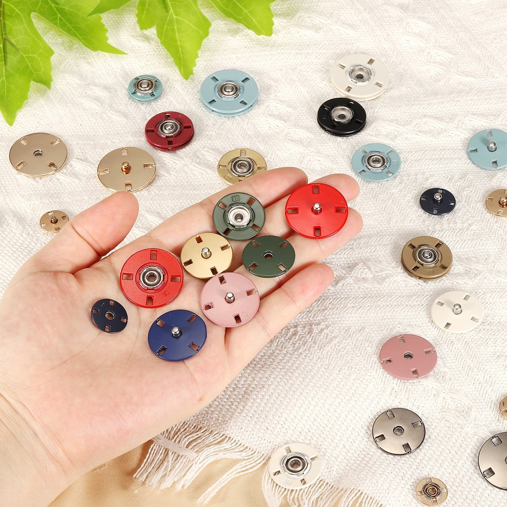 10 Sets Sewing Snap Buttons, Press Buttons Snap Fasteners 25mm, Gray