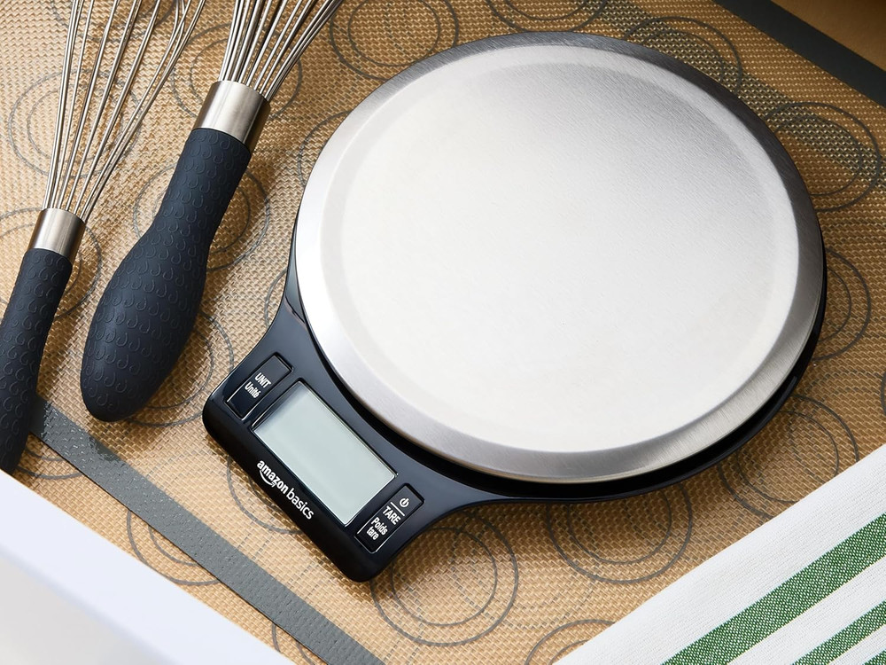 Amazon Basics Digital Kitchen Scale with LCD Display, Tare Function, Multiple Un