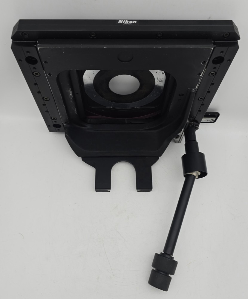 NIKON DIAPHOT STAGE TABLE SPECIMEN OPTICS MICROSCOPE Runs Smoothly +Stage Plate