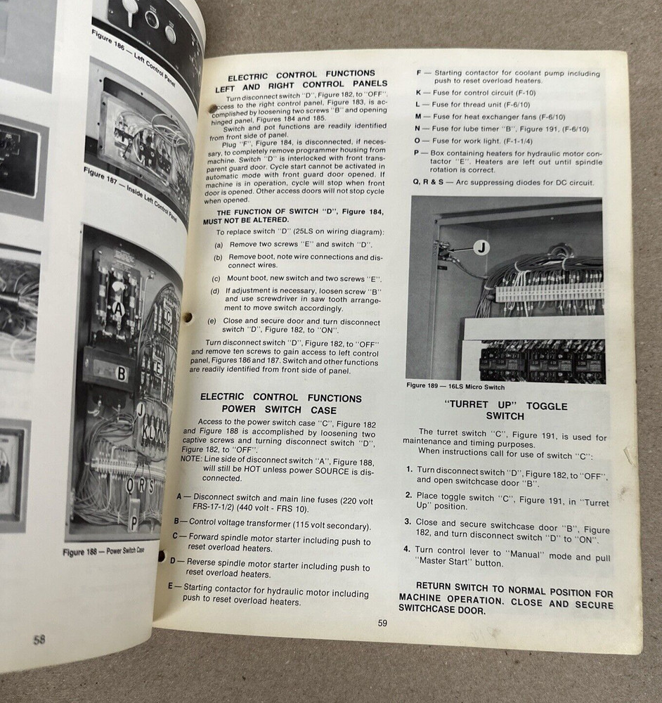 Hardinge AHC Automatic Chucker & Bar Machine Maintenance Manual