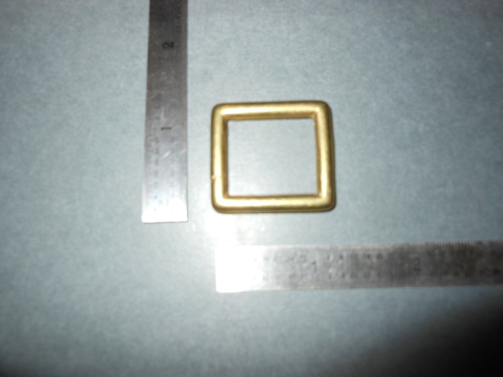 Solid Brass Harness Hardware rectangle 7/8 by 3/4 inch; eight pieces