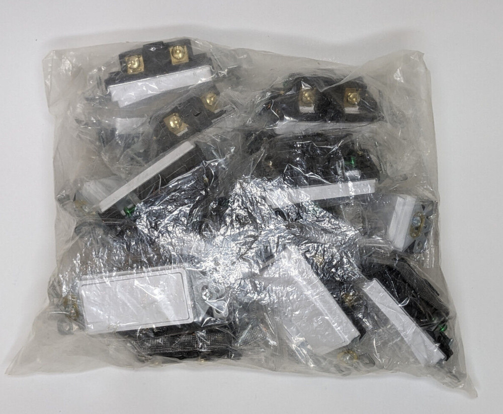 20X Elegrp 1004A 15 Amp Single Pole White Decorator Rocker Light Switch