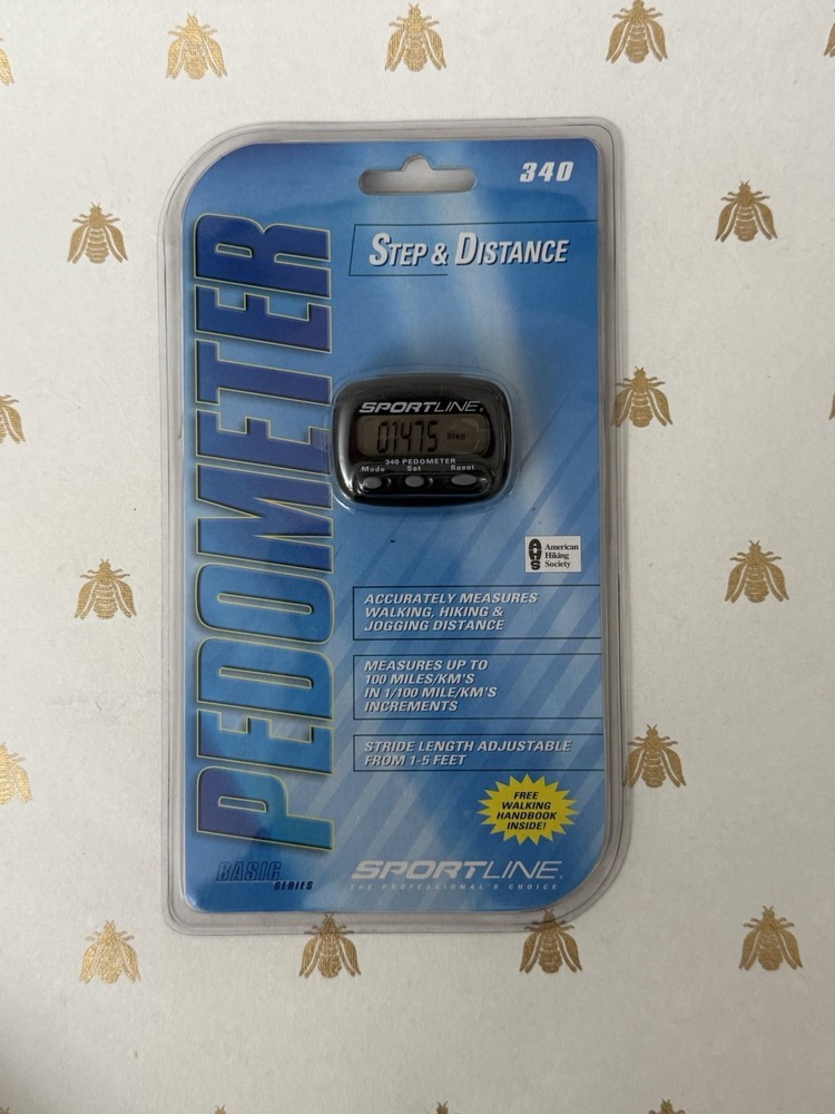 Sportline 340 Multi-Function Pedometer Simple Belt Clip Steps Distance (Sealed!)