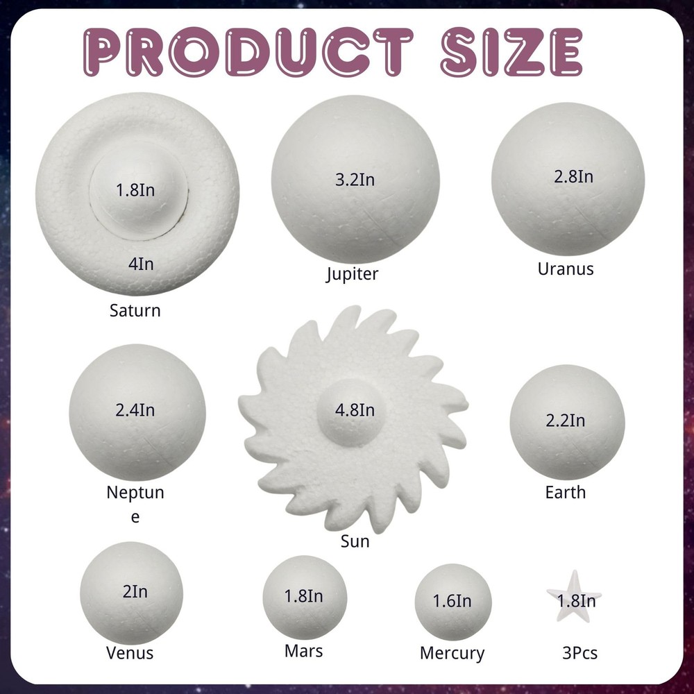 Solar System Model, DIY Project Kit, Easy to Medium, White