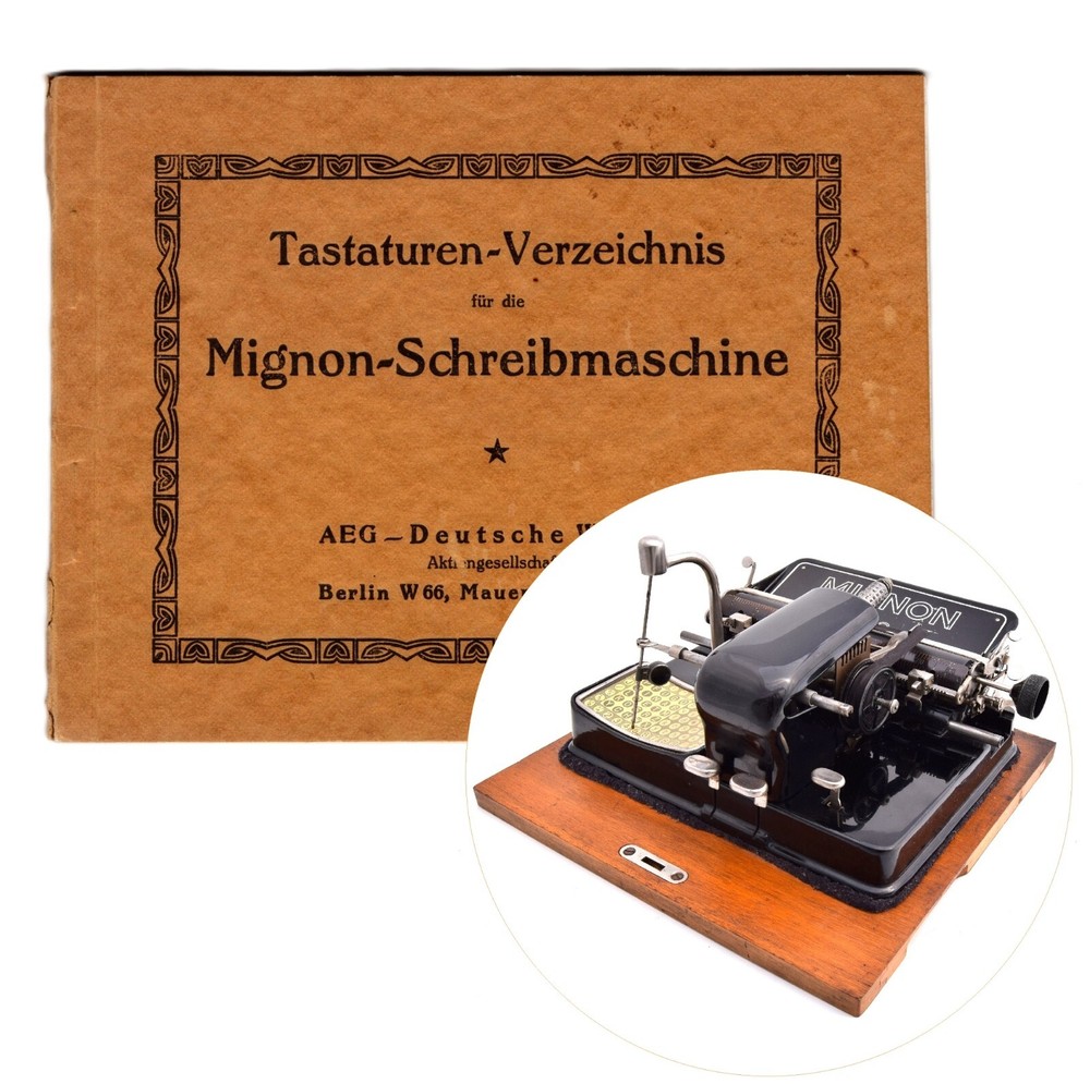 Repro Mignon Typewriter Typeface / Language /Keyboard Trade Catalog Vtg Antique