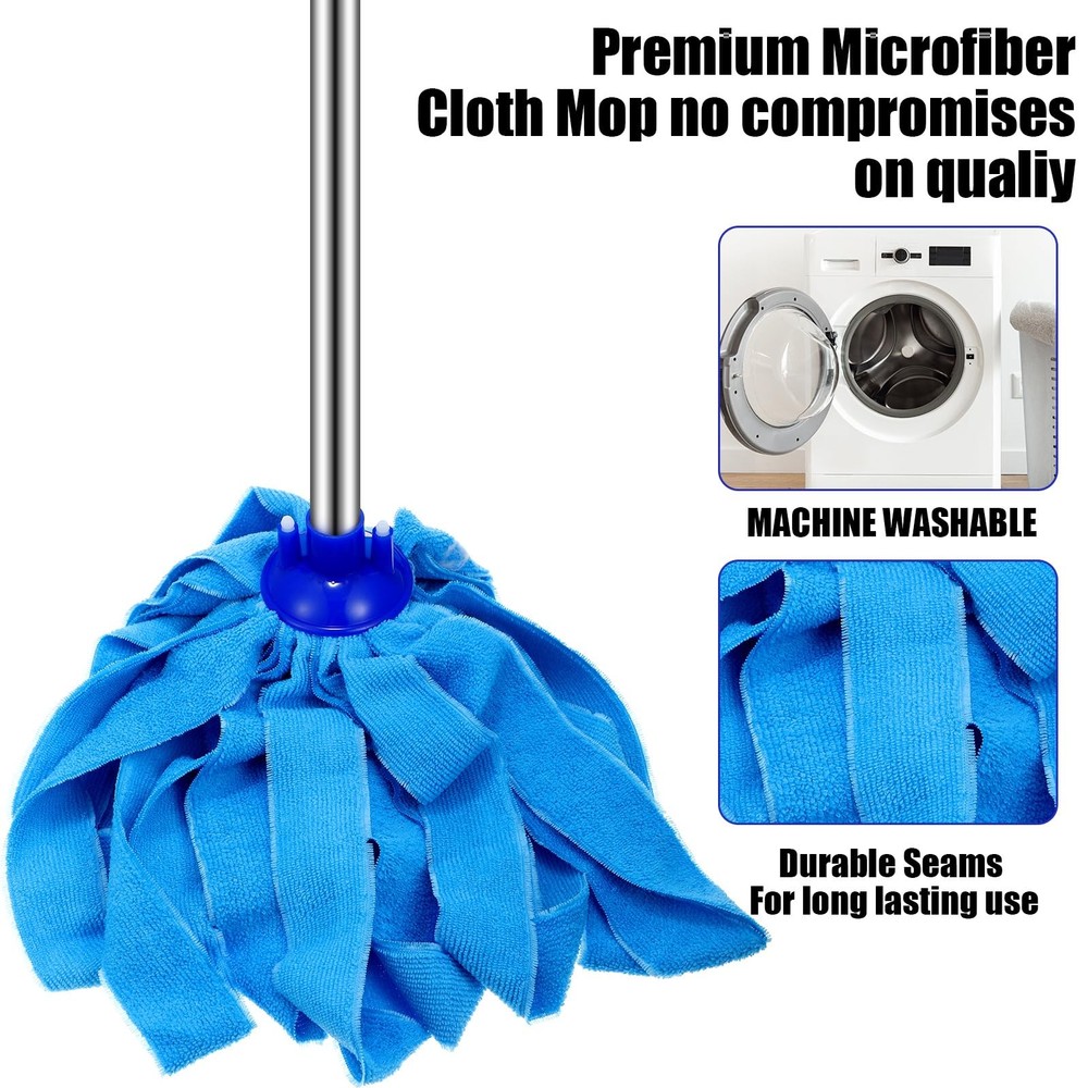 Yaomiao 12 Pcs Microfiber Mop Heads Replacement for 0.8 Diameter Handle Floor...