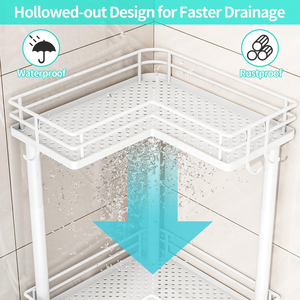 HapiRm 2-Tier Corner Shower Caddy Organizer Soap Holder Rustproof Standing