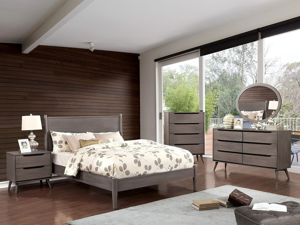 Chopard Gray 2-Piece Queen Bedroom Set - No Box Spring Needed!
