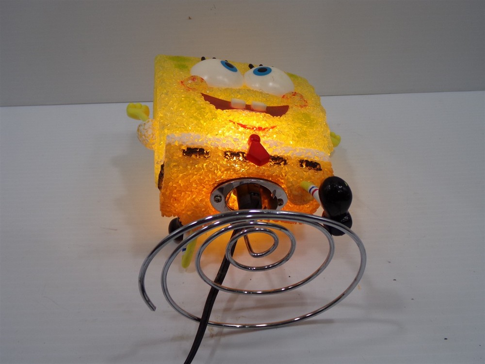 Vtg SpongeBob SquarePants Table Lamp Melted Plastic Popcorn Night Light Plug In
