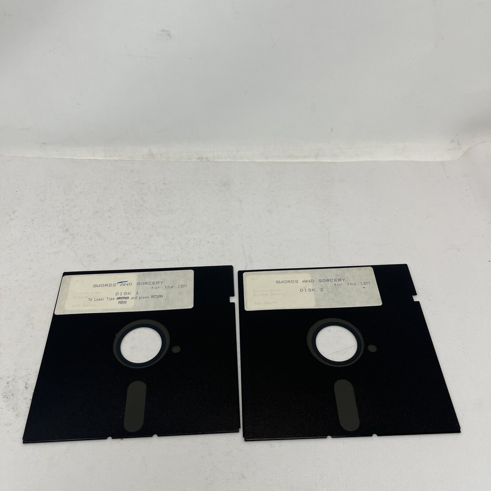 Swords and Sorcery 5.25" Floppy Discs (1 & 2) - Untested