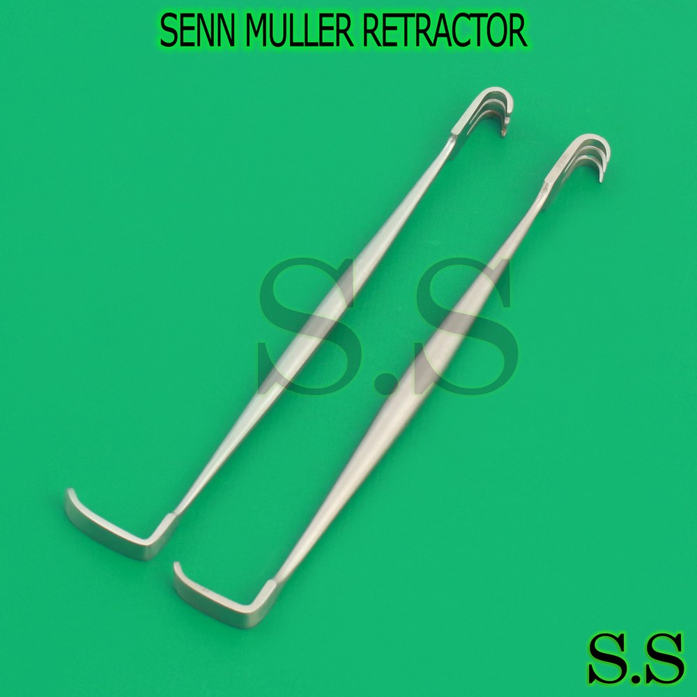 2 PCS ASSORTED SENN MULLER RETRACTOR 6.25" SHARP + BLUNT PRONGS SURGICAL