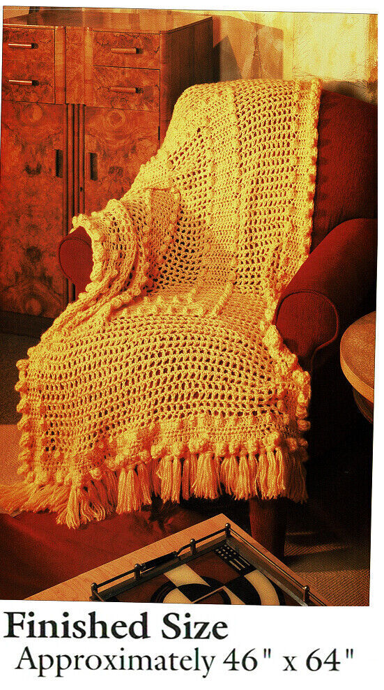 BUTTERED POPCORN AFGHAN CROCHET PATTERN ONLY - AH200