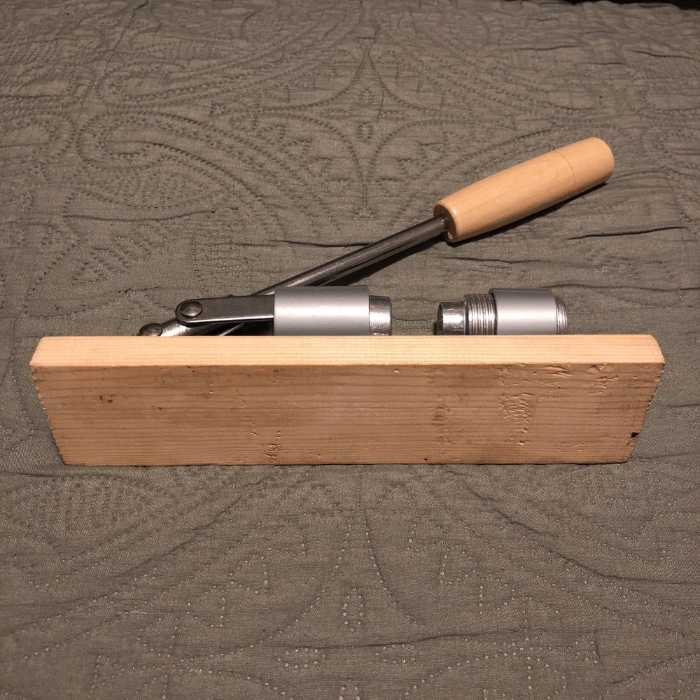 Heavy Duty Pecan and Nut Cracker Tool, Wood Base and Adjustable Handle, Easy Use