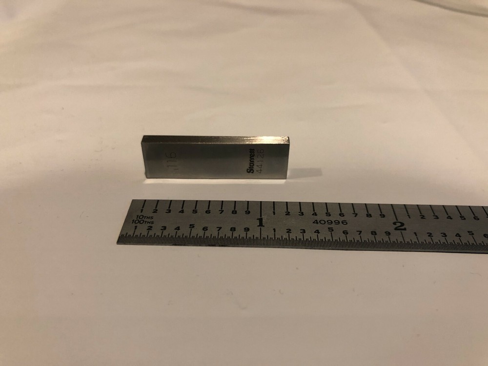 .116" Starrett Rectangular Steel Gage Gauge Block.
