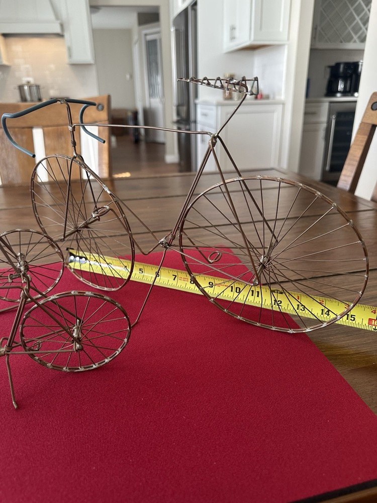 Art Deco Copper Wire Bicycles 3 Total