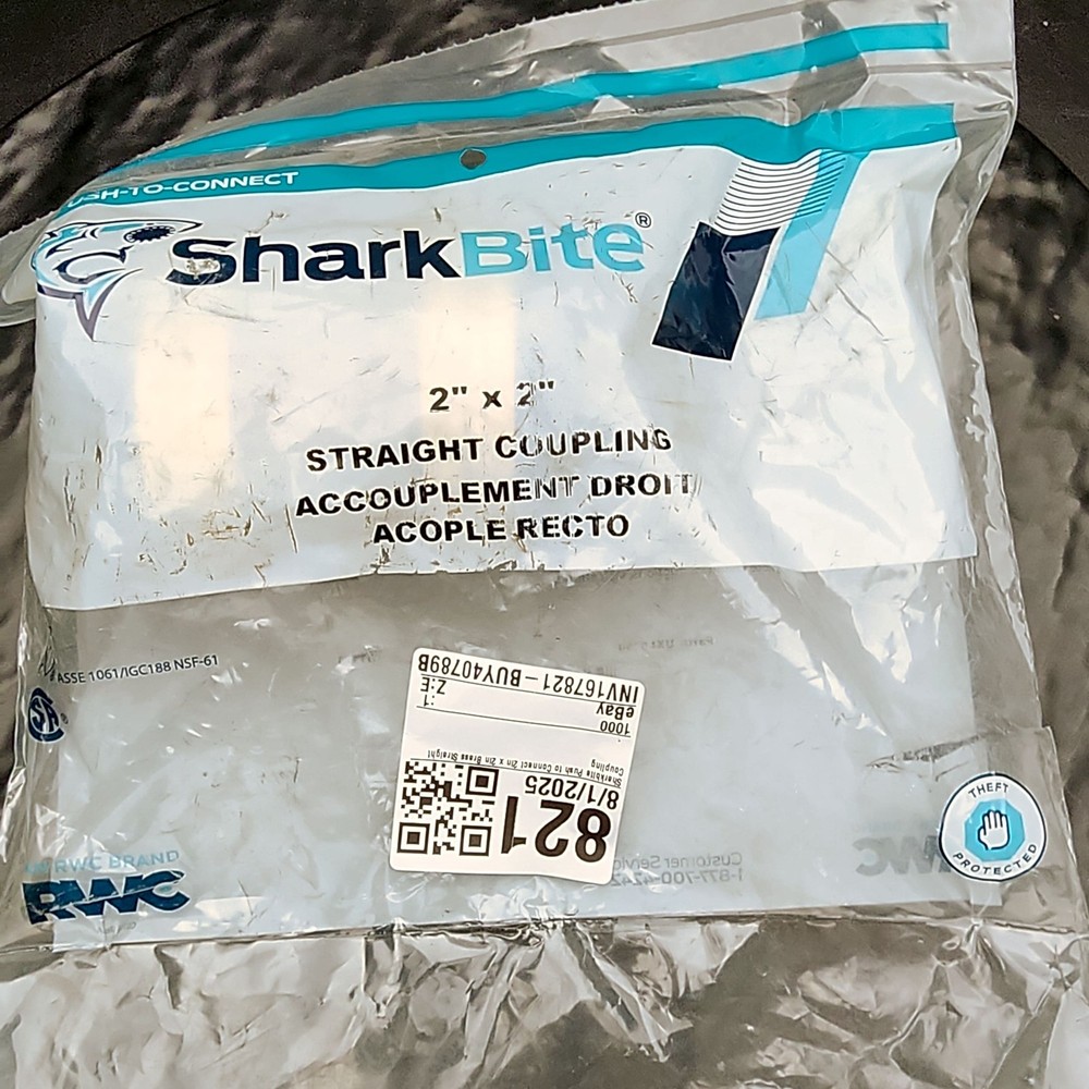 SharkBite 2" Push-to-Connect Brass Straight Coupling Pipe Fitting
