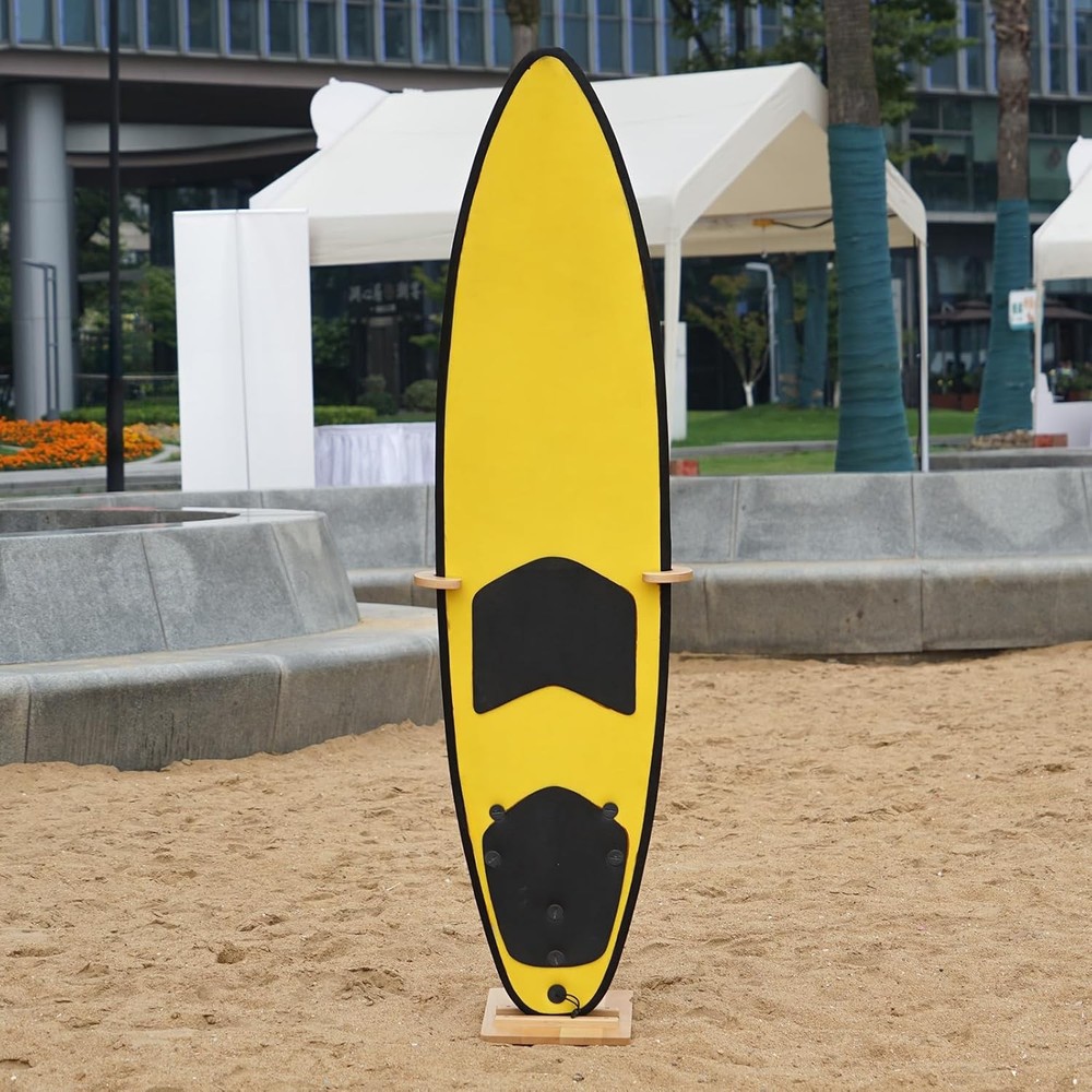 Floor Standing Surfboard Storage Rack Polished Wooden