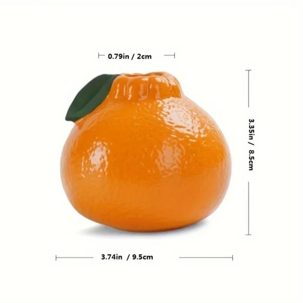 Orange Design Ceramic Vase,Suitable for Hydroponics Decorative Ceramic Vase f...