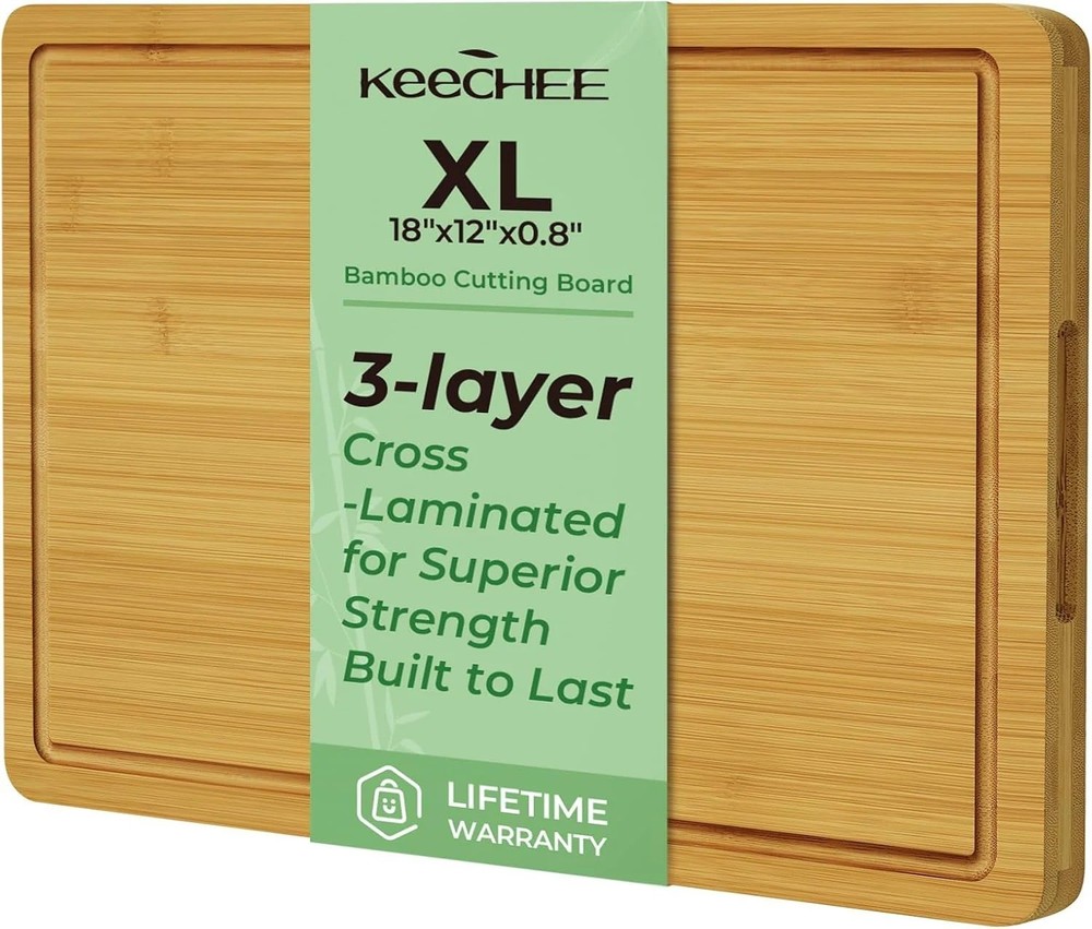 KeeCHEE® Extra Large Natural Bamboo Cutting Board