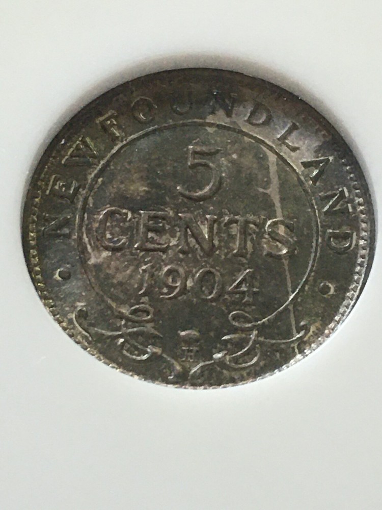 1904H NGC Graded Newfoundland, ¢5 Cent, **MS-65**