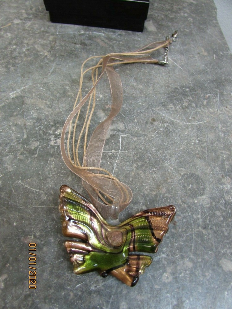 glass butterfly shape handmade necklace