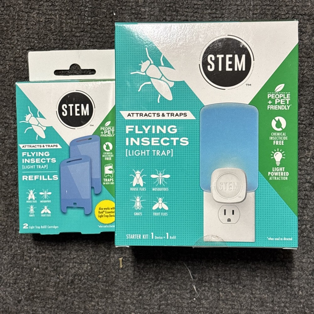 STEM Light Trap Flying Insects Starter Kit 1 Device & 2 Refills Total