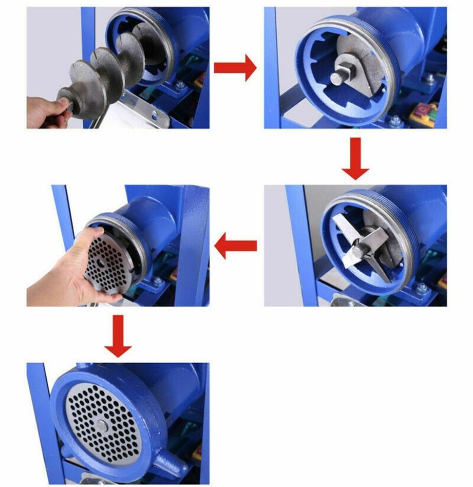 220V Fish/Chicken Bones/Vegetable Crusher Mincer Chopper Feed Processor