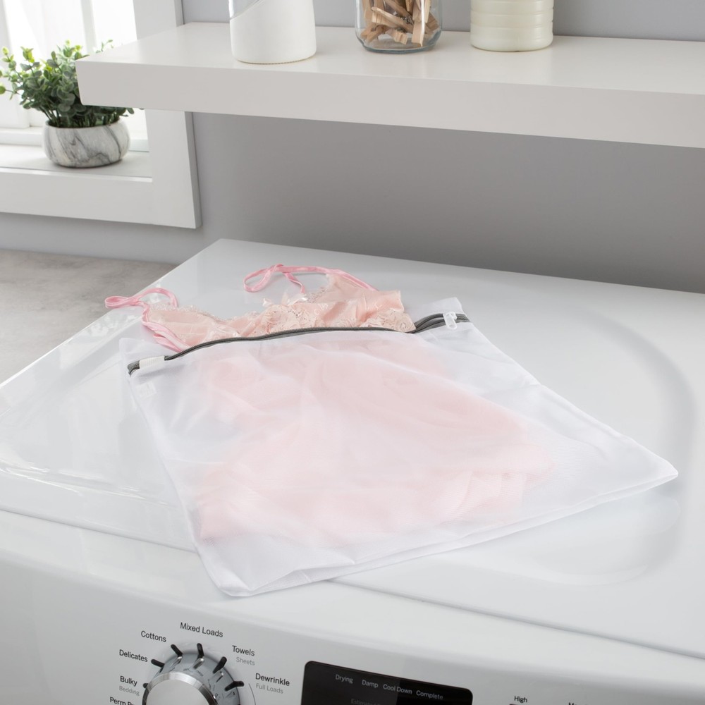 Large Mesh Laundry Wash Bag Zipper Delicates Protector Washing Machine