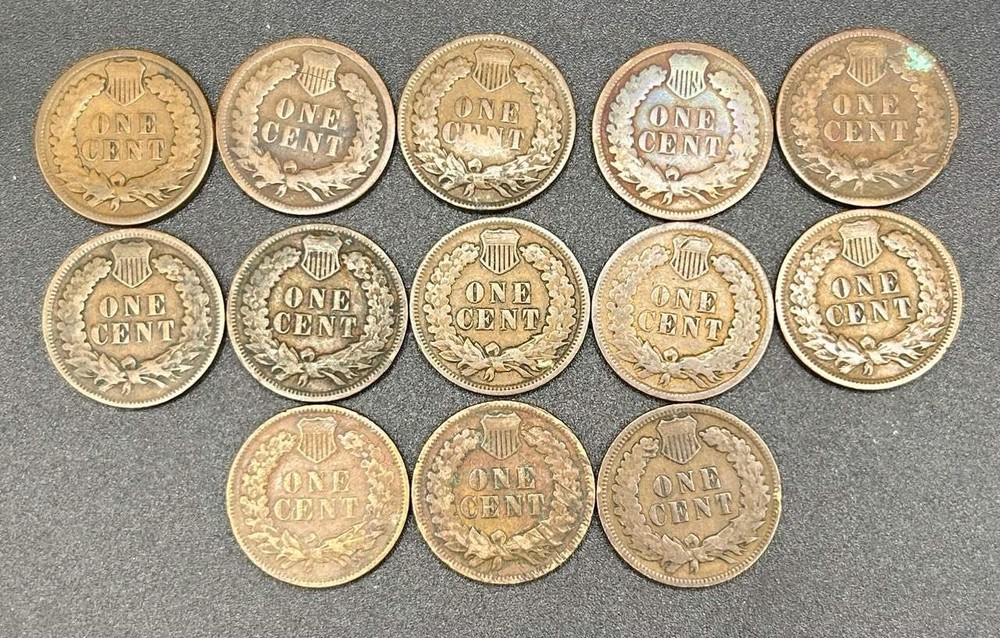 Indian Head Cent Collection (13 Different Dates)