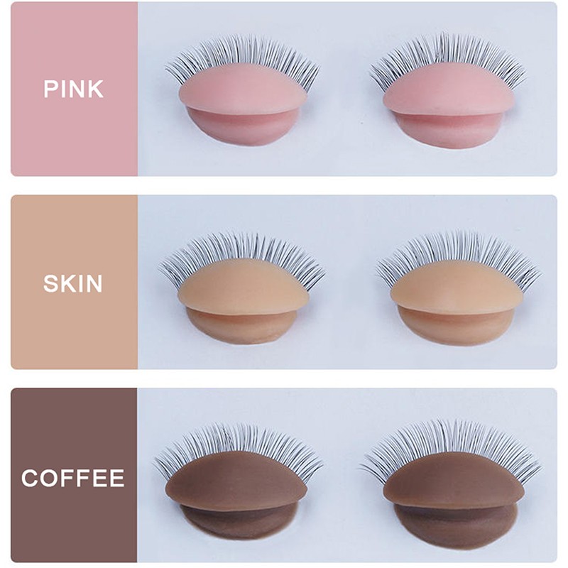 3Pairs/Set Replacement False Eyelash Extension Practice Head Model Silicone