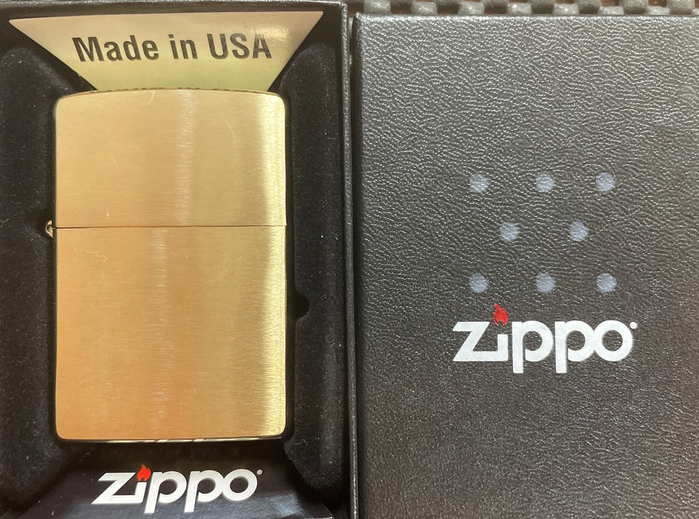 Zippo Classic Brushed Brass Windproof Pocket Lighter, 204B
