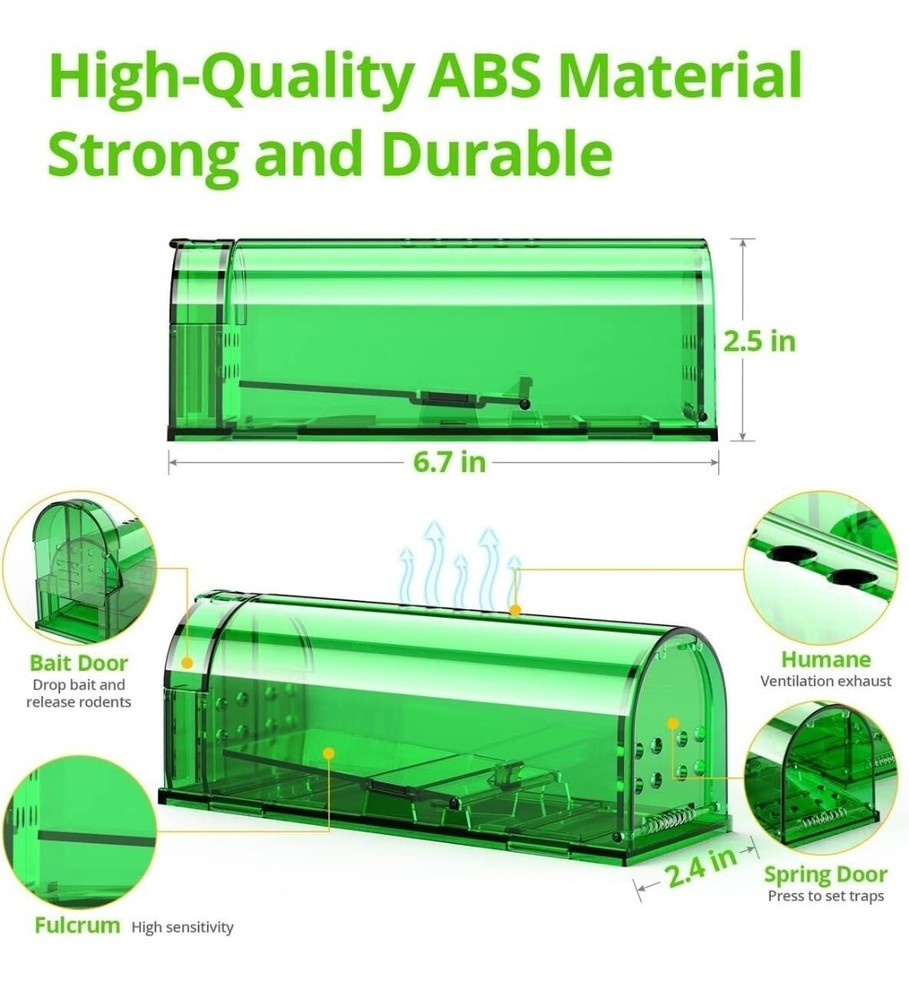 Mouse Traps Effective Mouse Catcher Humane Safety For Family (2pack)