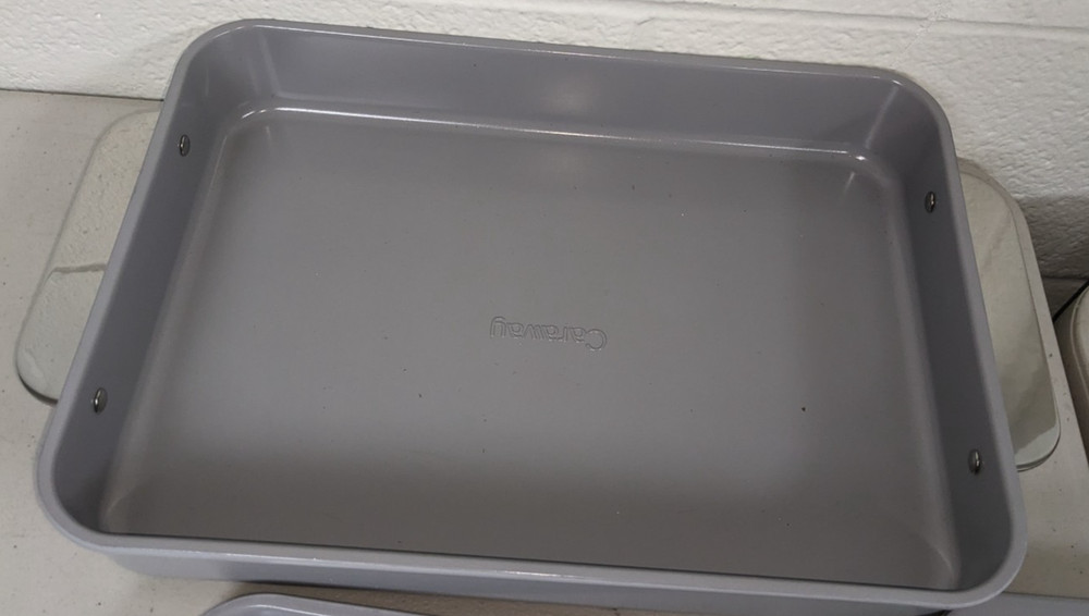 Caraway Non-Stick Ceramic Half Bakeware Easy Clean Set Grey NOB