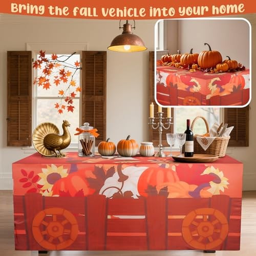 6FT Thanksgiving 72" x 30" (Rectangular) Orange-thanksgiving Pumpkin