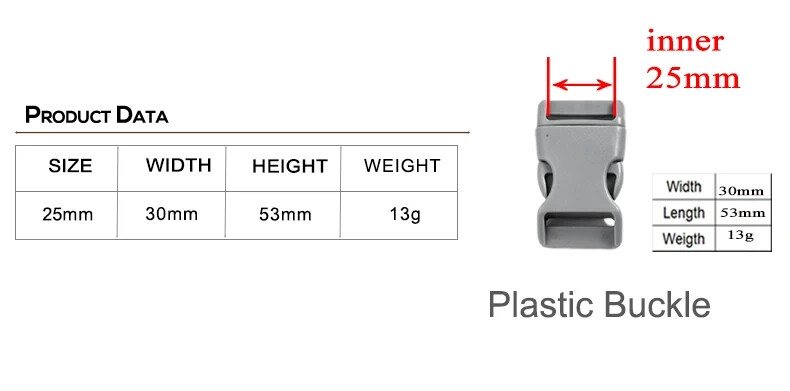 1 Inch/25mm CURVED PINK Quick Side Release Plastic Buckle