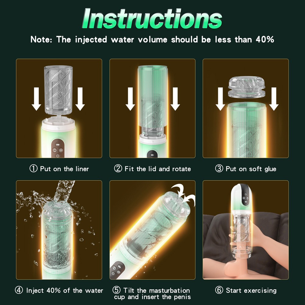 Male Masturbaters Automatic HandsFree Rotating Cup Thrusting Stroker Lubricants