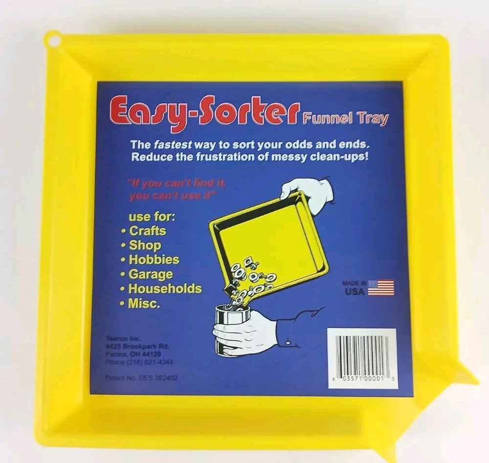 2 Pack Easy Sorting Tray w Funnel Works With LEGO Brick, Buttons, Bolts, ect.